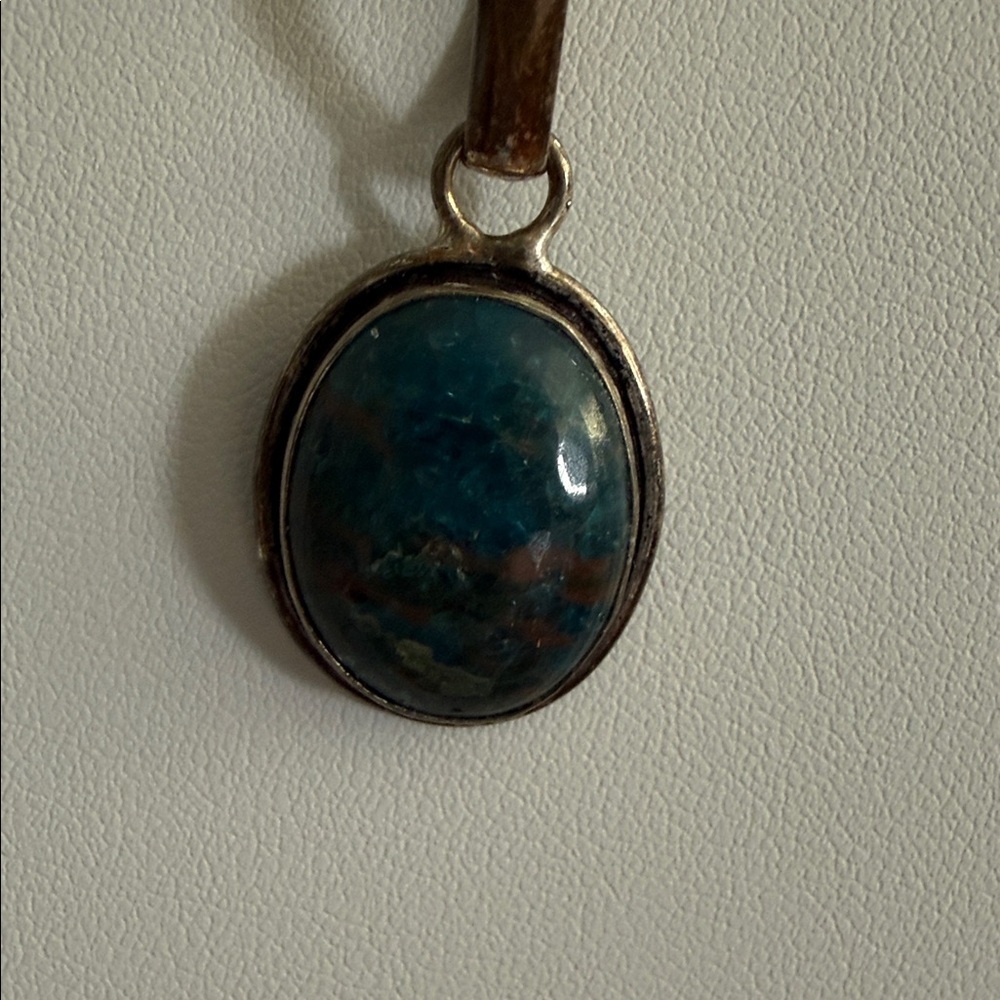 Sterling Silver Quantum Quattro  Stone Oval Pendant Necklace